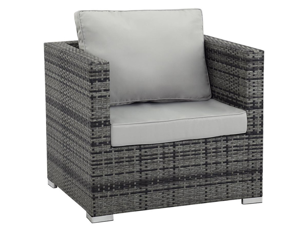 Garden armchair in resin braided "Ibiza" - Florida - Grey