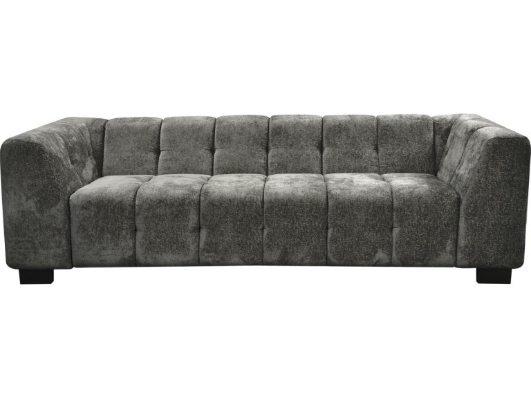 3-seater "Foch" straight design sofa in chenille fabric - Grey