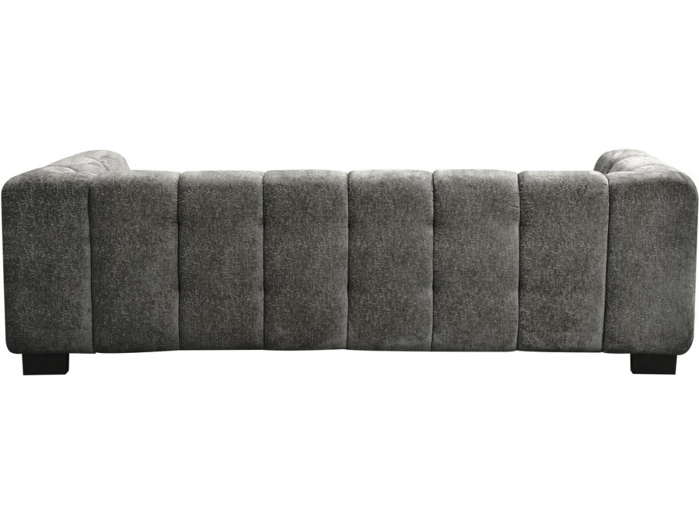 3-seater "Foch" straight design sofa in chenille fabric - Grey