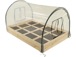 Wooden vegetable patch 116 x 81 x 67.5 cm "Muscari" - with greenhouse cover