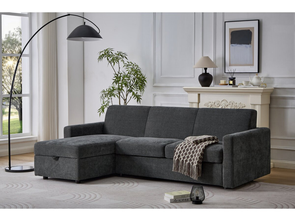 Celia" fabric express reversible and convertible corner sofa - 3 seater - Grey