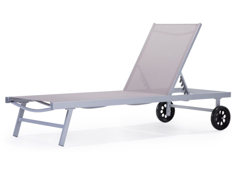 Aluminum and texteline Sun lounger  Bella - "Phoenix"- Taupe