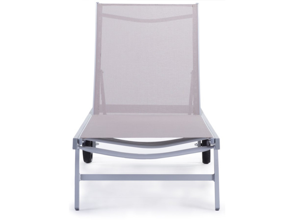 Aluminum and texteline Sun lounger  Bella - "Phoenix"- Taupe
