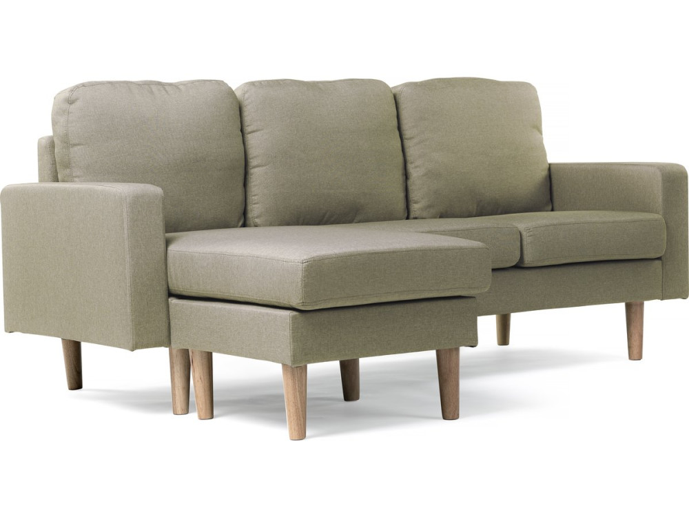 Reversible corner sofa "Gabby" in fabric - 3-seater sofa - Beige