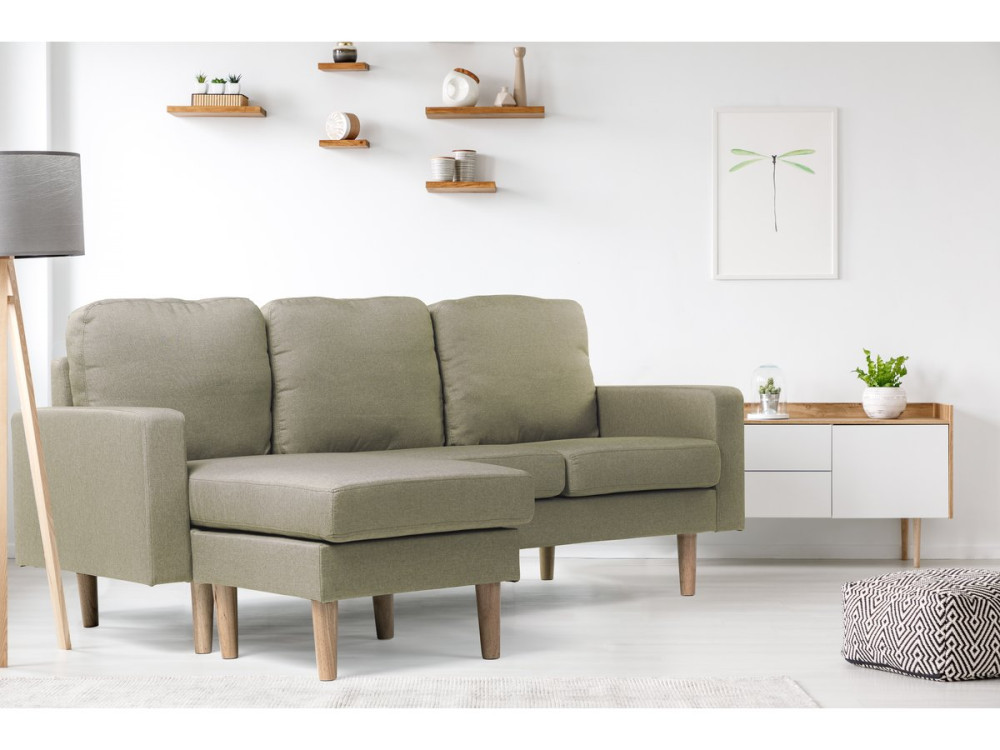 Reversible corner sofa "Gabby" in fabric - 3-seater sofa - Beige