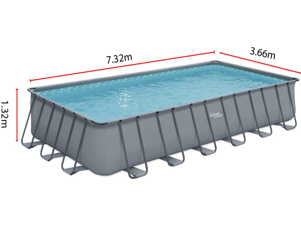 Frame swimming pool "Elite" - LUDO 5 - 7.32 x 3.66 x 1.32 m - sand filtration system 5,1m3/H