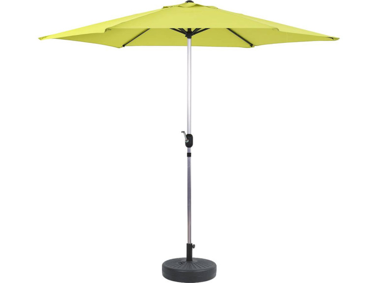 Straight garden parasol "Sol" made of aluminium - Ø 3m - Green - delivered with a base
