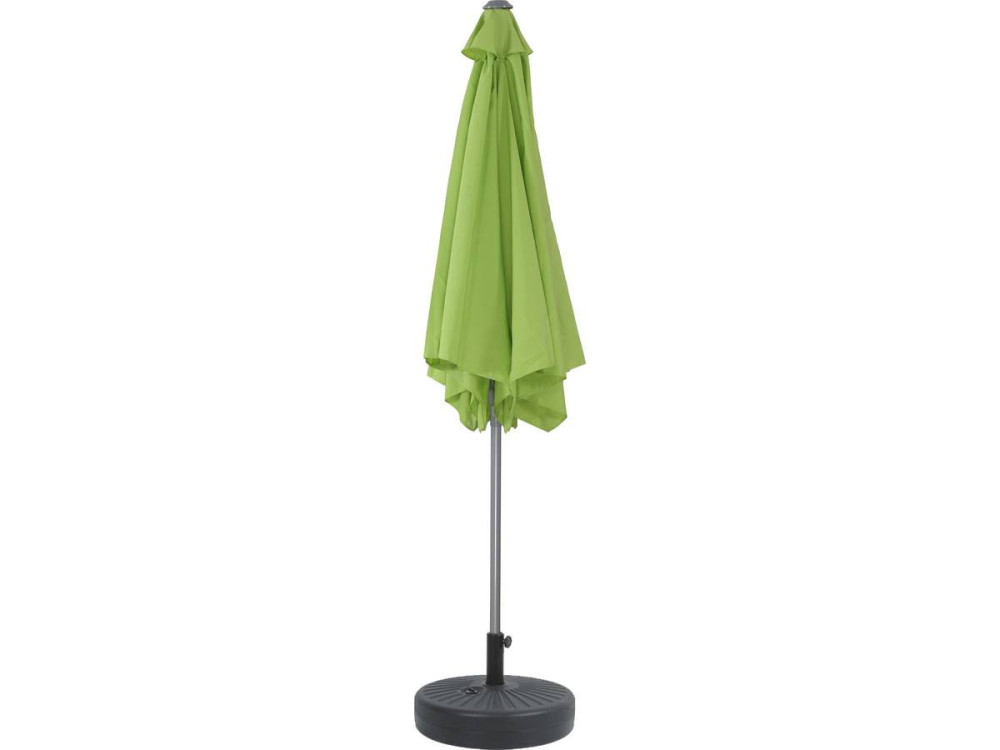 Straight garden parasol "Sol" made of aluminium - Ø 3m - Green - delivered with a base
