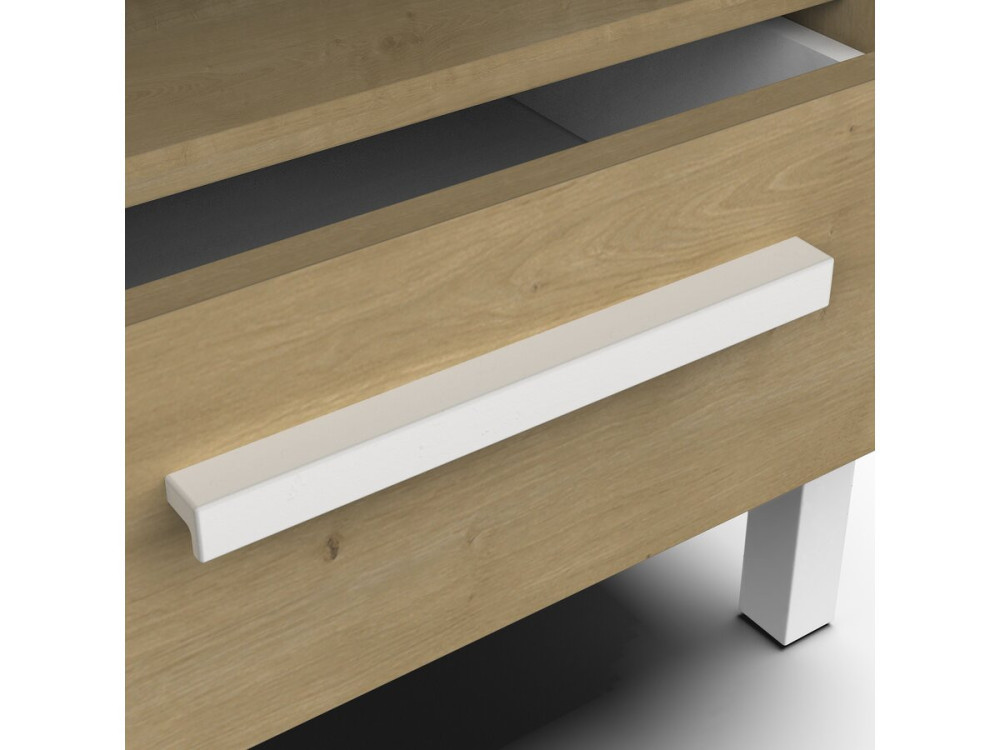 Craft" bedside table - Wood - 1 drawer - Brown/white