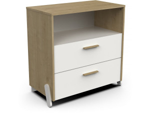 Naili" children's chest with 2 drawers and a niche - White
