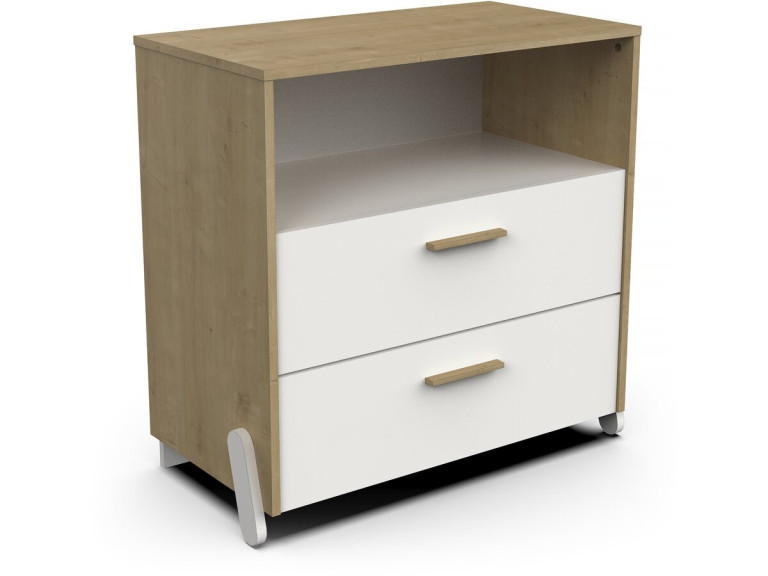 Naili" children's chest with 2 drawers and a niche - White