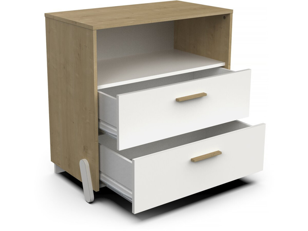 Naili" children's chest with 2 drawers and a niche - White