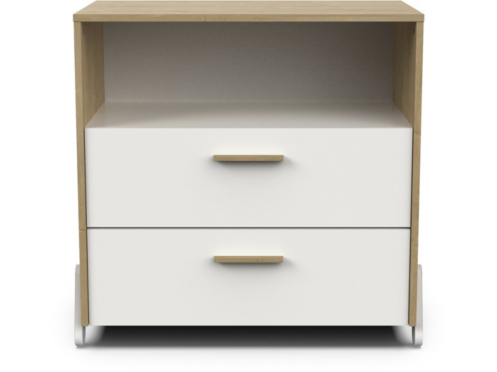Naili" children's chest with 2 drawers and a niche - White