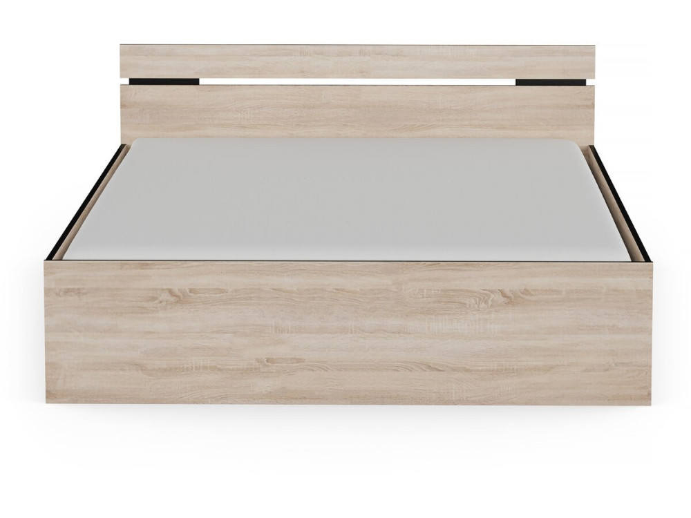 Michigan" wooden double bed - 160 x 200 cm - Beige
