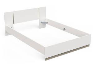 Watson" wooden double bed - 140 x 200 cm - White