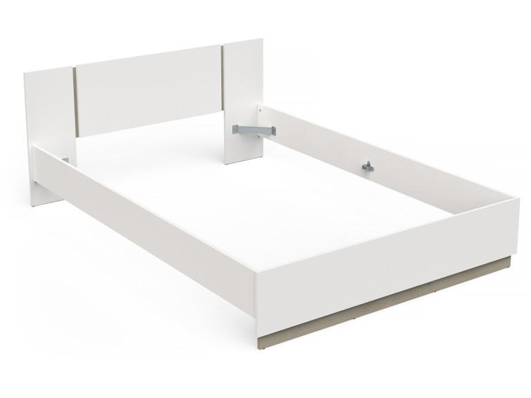 Watson" wooden double bed - 140 x 200 cm - White