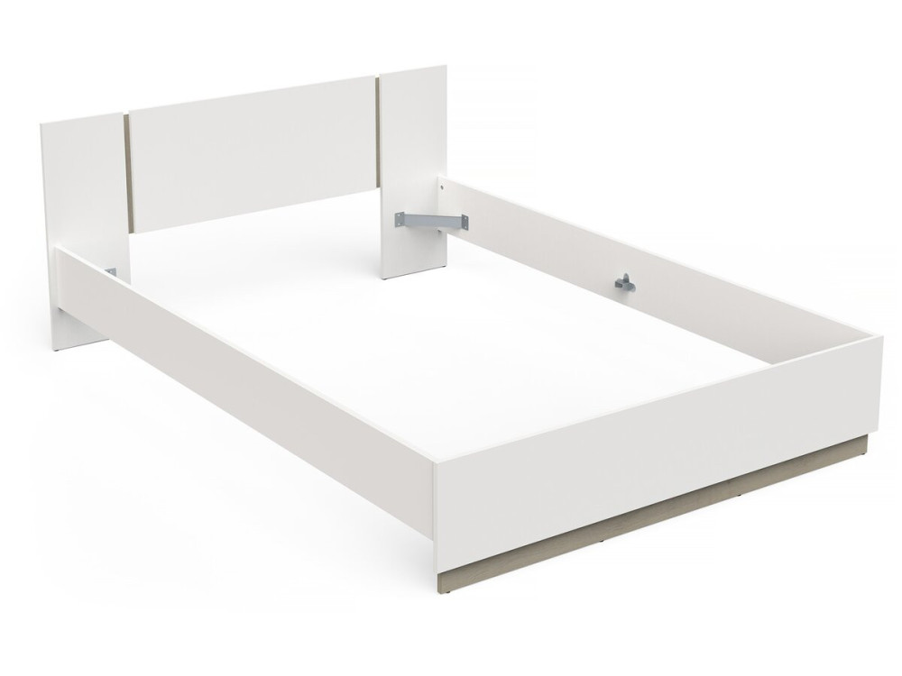 Watson" wooden double bed - 140 x 200 cm - White