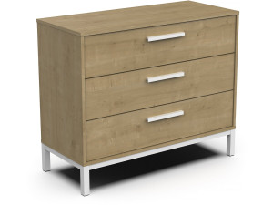 "CRAFT" chest of drawers - Wood - 3 drawers - Brown/White