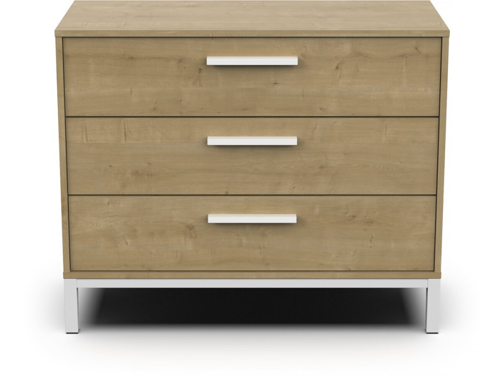 "CRAFT" chest of drawers - Wood - 3 drawers - Brown/White
