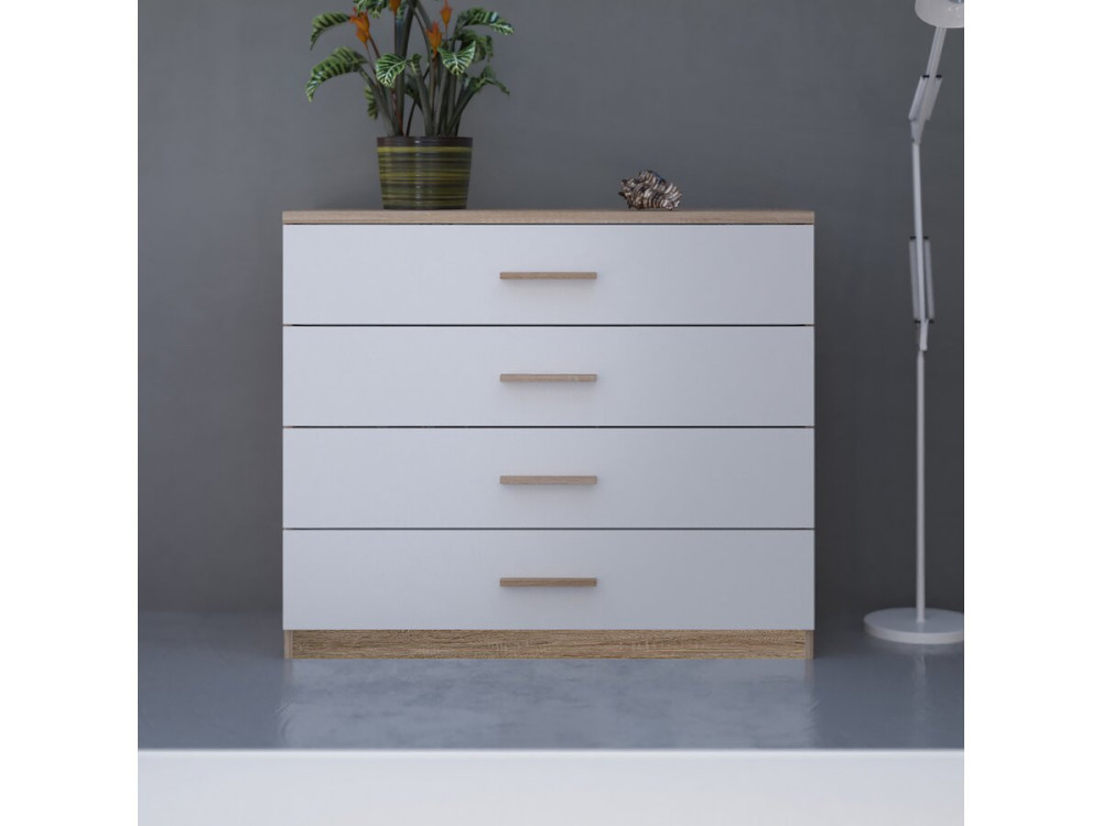 Selena" chest - Wood - 4 drawers - White