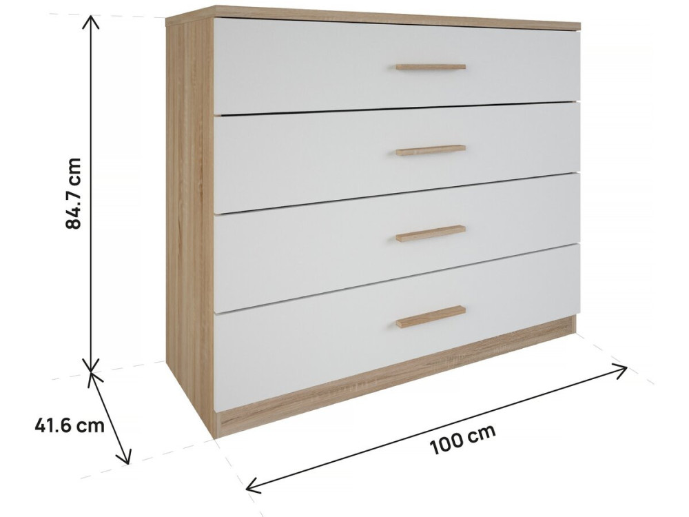 Selena" chest - Wood - 4 drawers - White