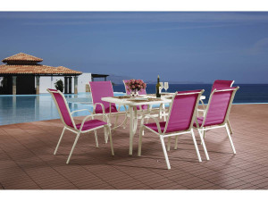 Outdoor Garden Furniture Set in Textelene - Cordoba- "Phoenix" - Fuchsia 2