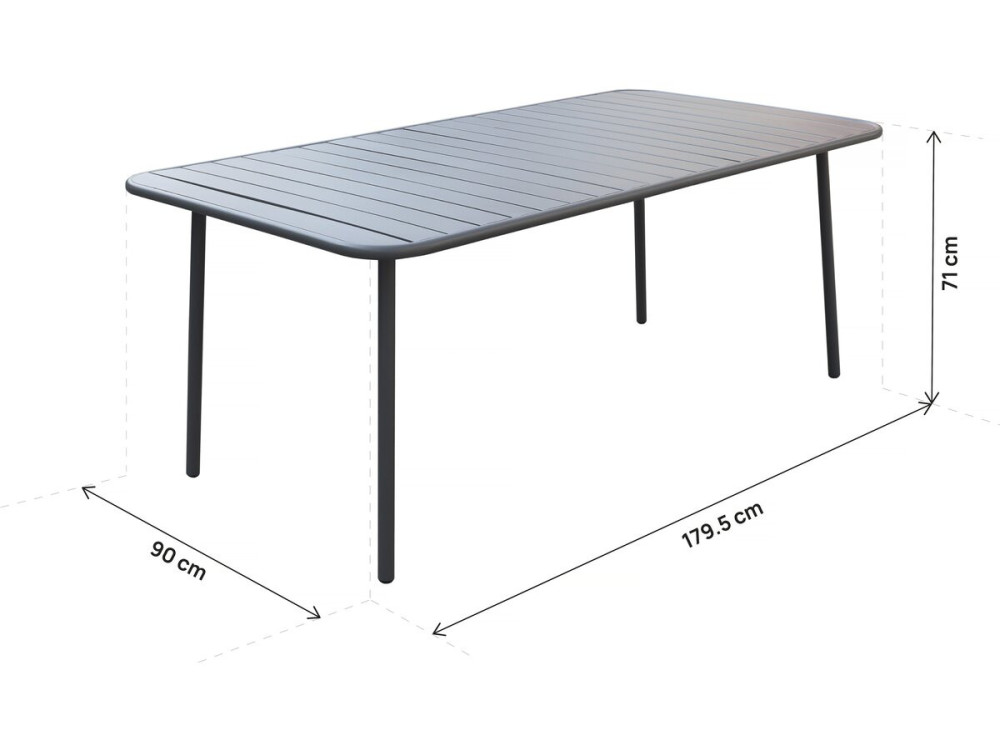 "Bilbao" metal garden furniture set - 8 seats - Grey