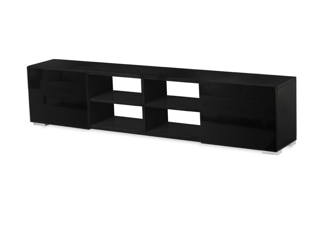Tv cabinet "Alicia" - 185 x 30 x 42,5 cm  ( 6' x 11'in x 1'4")  - Lacquered black