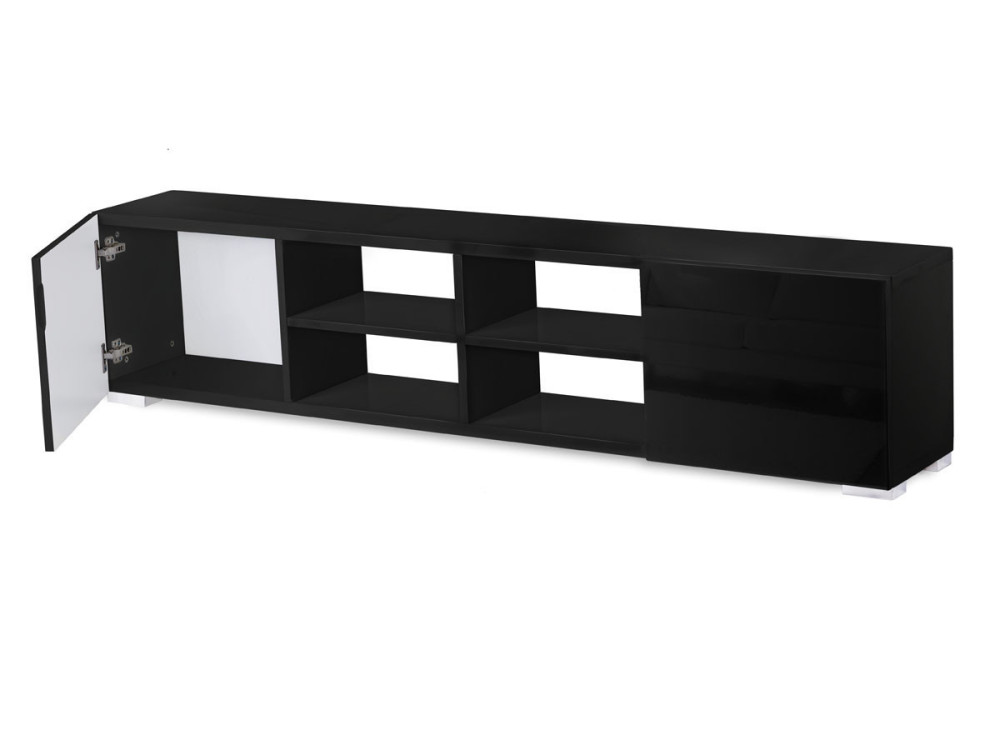 Tv cabinet "Alicia" - 185 x 30 x 42,5 cm  ( 6' x 11'in x 1'4")  - Lacquered black