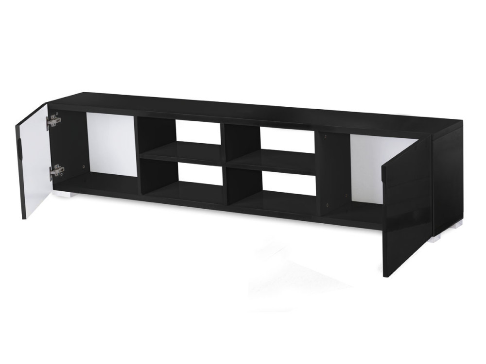 Tv cabinet "Alicia" - 185 x 30 x 42,5 cm  ( 6' x 11'in x 1'4")  - Lacquered black