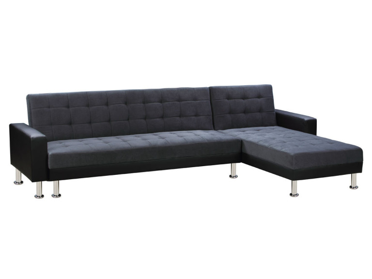 "Theo" convertible and reversible corner sofa - 5 seats - Black and Gray