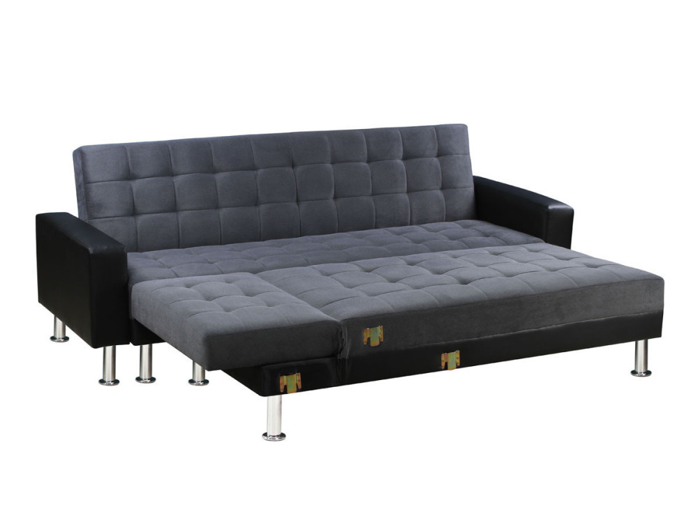 "Theo" convertible and reversible corner sofa - 5 seats - Black and Gray