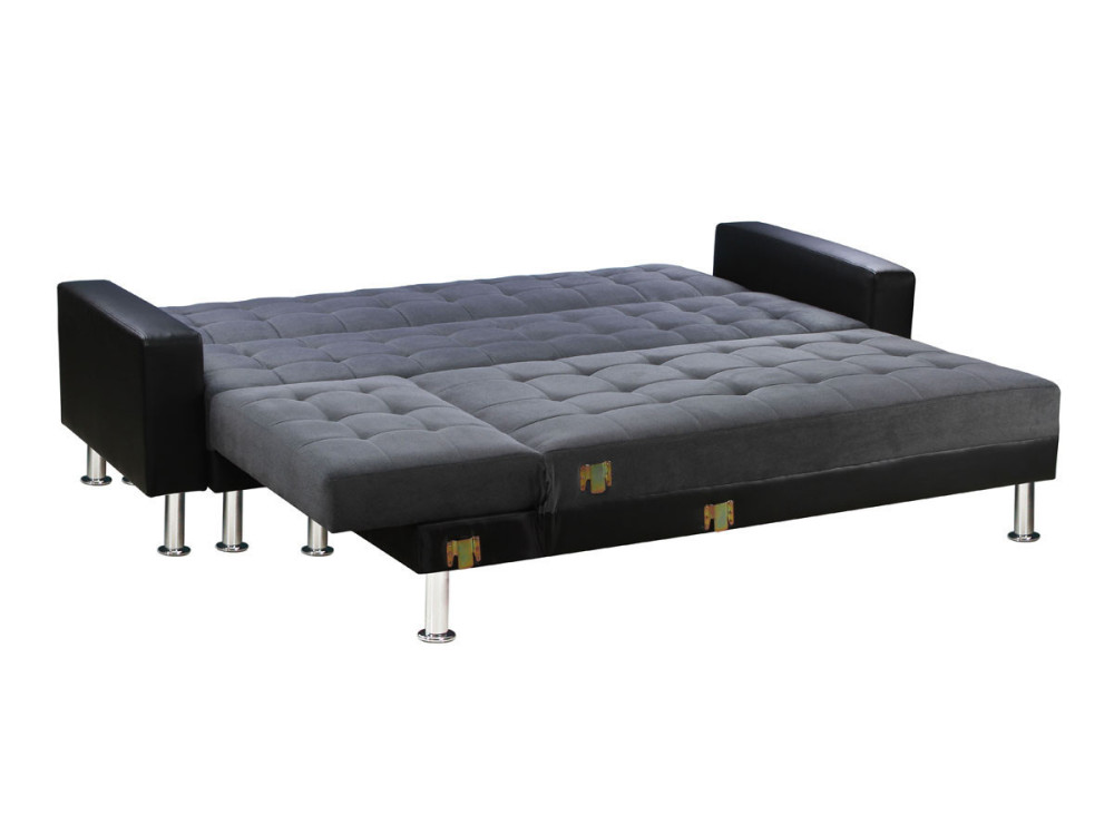"Theo" convertible and reversible corner sofa - 5 seats - Black and Gray