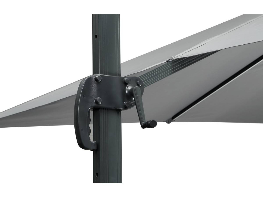 Sun 3 Luxe 3 x 3 m offset LED aluminum garden parasol - Grey