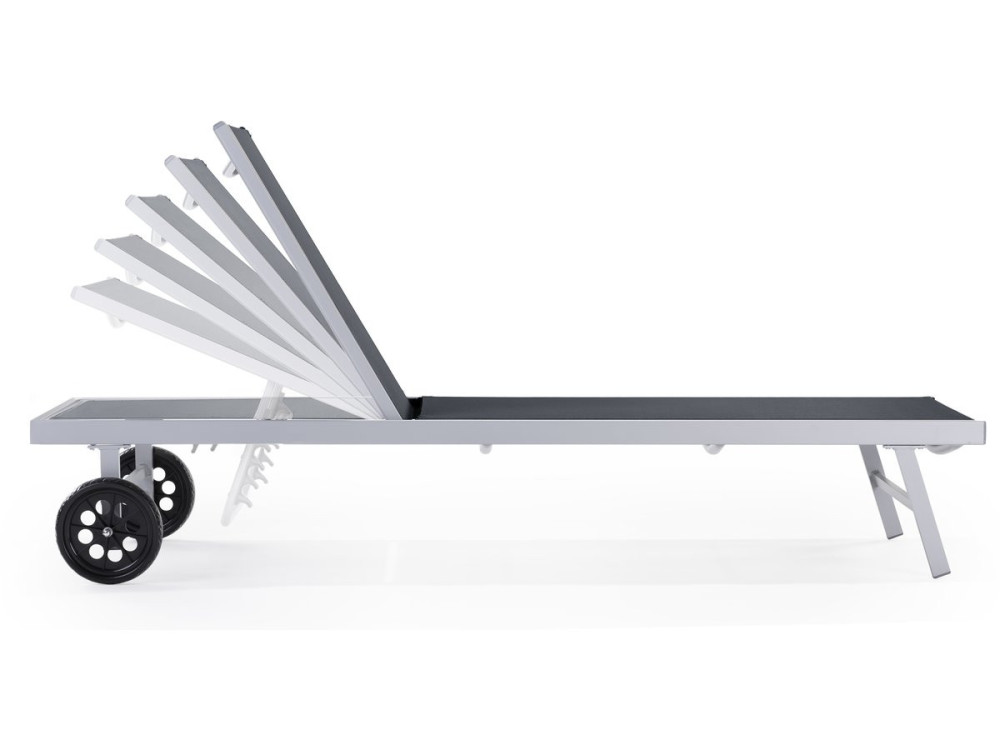 Aluminum and texteline Sun lounger  Bella - "Phoenix" - Grey