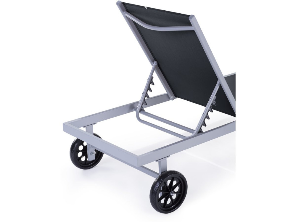 Aluminum and texteline Sun lounger  Bella - "Phoenix" - Grey