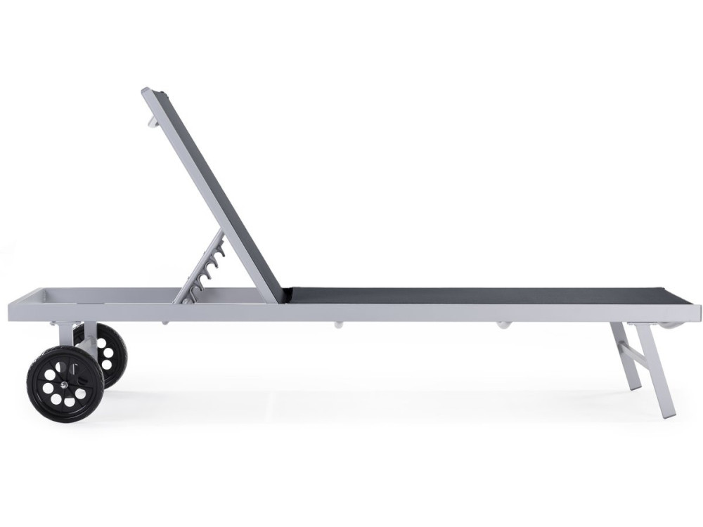Aluminum and texteline Sun lounger  Bella - "Phoenix" - Grey