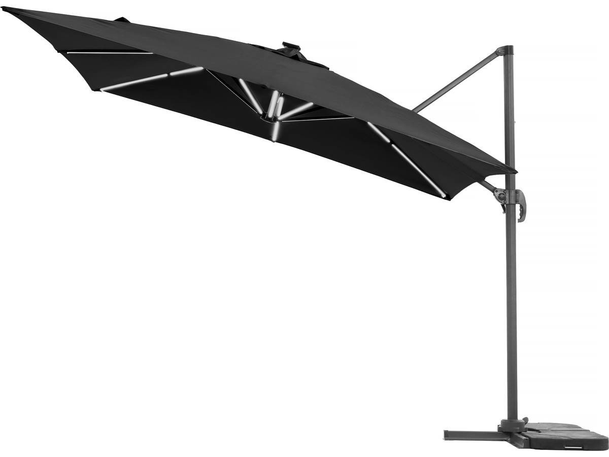 Alu garden parasol with LED lights 