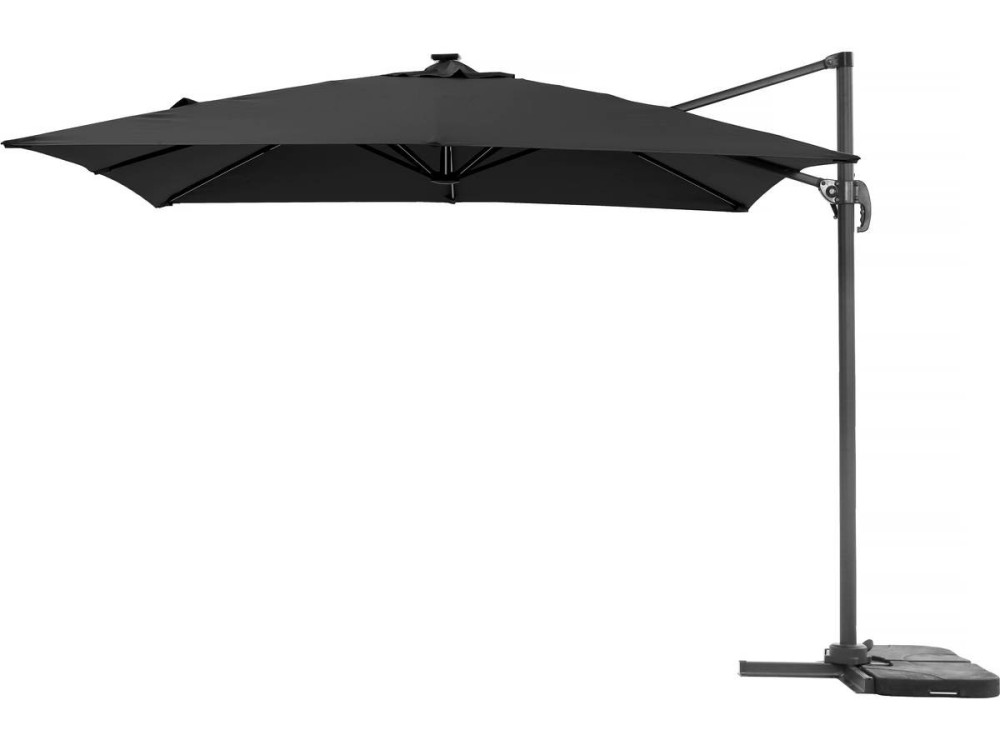 Alu "Sun 4 Luxe" LED deported garden parasol - Rectangle - 3 x 4 m - Ballast included