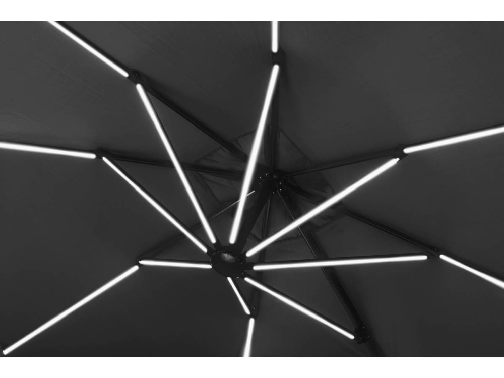Alu "Sun 4 Luxe" LED deported garden parasol - Rectangle - 3 x 4 m - Ballast included
