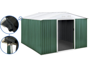 Metal garden shed - "Rosas" - 10.85 m² with gutter