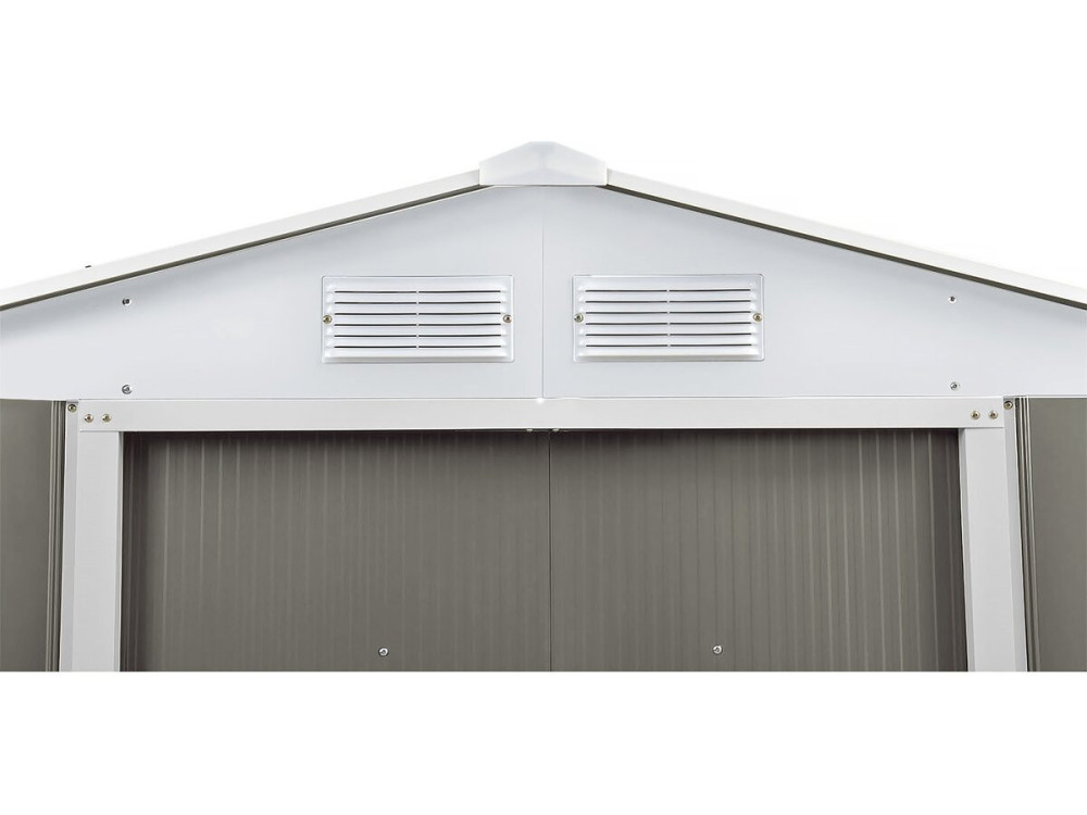Dallas metal garden shed - 8.84m² with solar panels