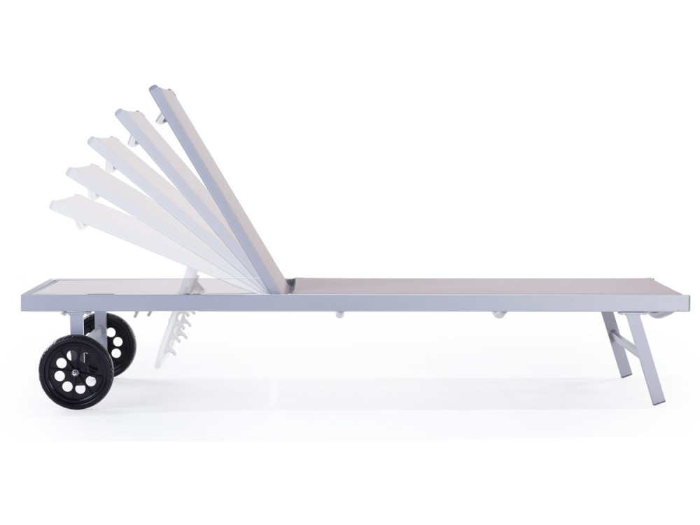 Aluminium and Textelene Sun lounger  "Bella" - Phoenix - Taupe - 2 batches