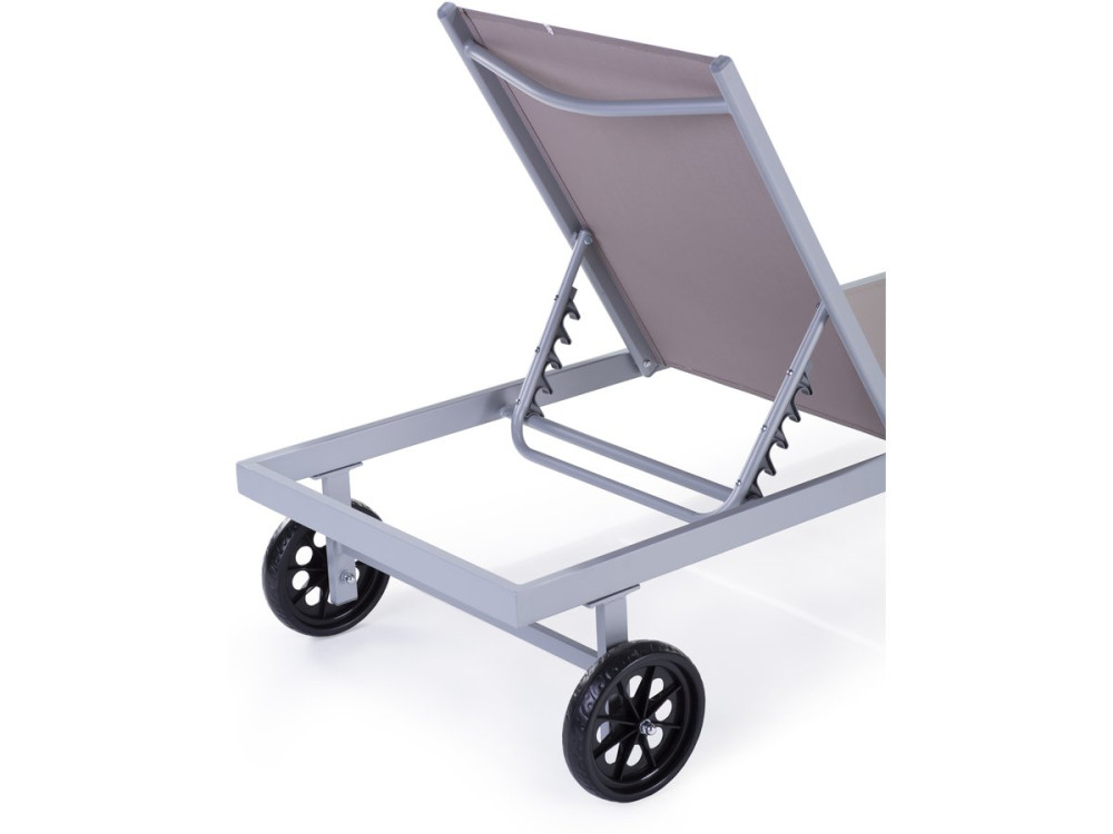Aluminium and Textelene Sun lounger  "Bella" - Phoenix - Taupe - 2 batches