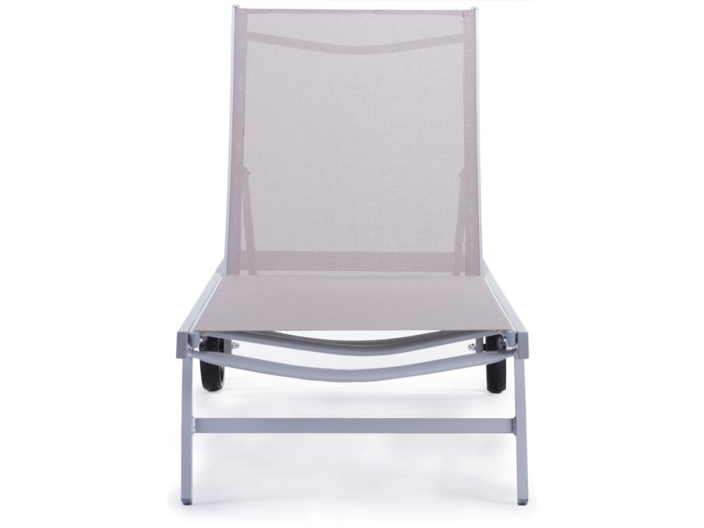 Aluminium and Textelene Sun lounger  "Bella" - Phoenix - Taupe - 2 batches