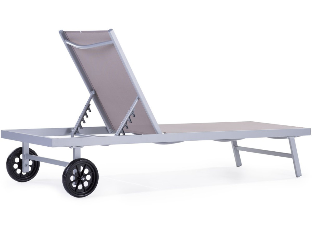 Aluminium and Textelene Sun lounger  "Bella" - Phoenix - Taupe - 2 batches
