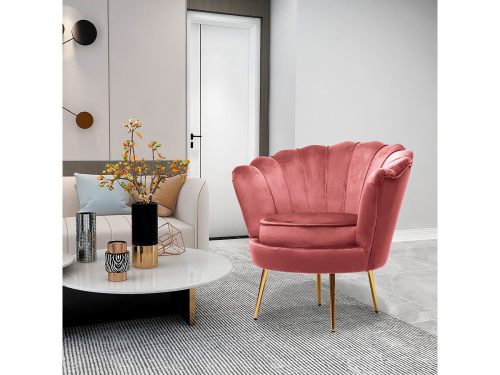 Floria" velvet armchair - 70 x 73 x 76 cm - Pink
