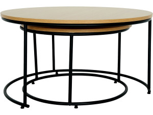 Set of 2 "Wen" nesting coffee tables - Brown