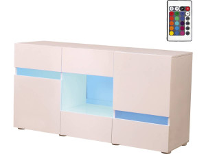"Volta" LED sideboard - 140 x 40 x 72cm - White lacquered