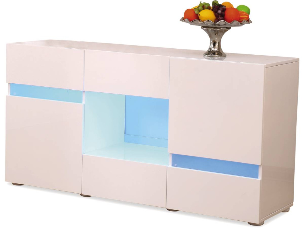 "Volta" LED sideboard - 140 x 40 x 72cm - White lacquered